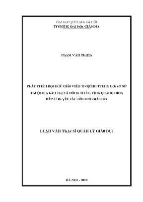 Phát Triển Đội Ngũ Giáo Viên Trường Trung Học Cơ Sở Tại 