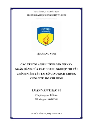 Các yếu tố ảnh hưởng đến nợ vay ngân hàng của doanh