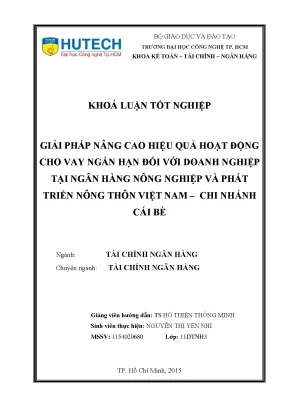 Giải Pháp Nâng Cao Hiệu Quả Cho Vay Ngắn Hạn Tại