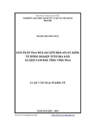 Giải pháp thúc đẩy chuyển dịch cơ cấu kinh tế nông