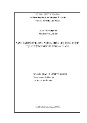 Nâng cao chất lượng nguồn nhân lực công chức tại huyện 