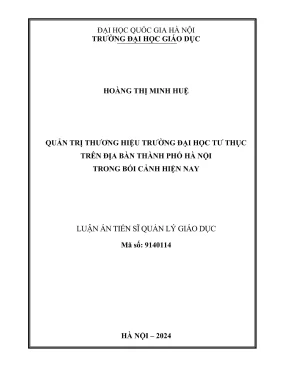 Quản trị thương hiệu trường đại học tư thục tại Hà Nội: