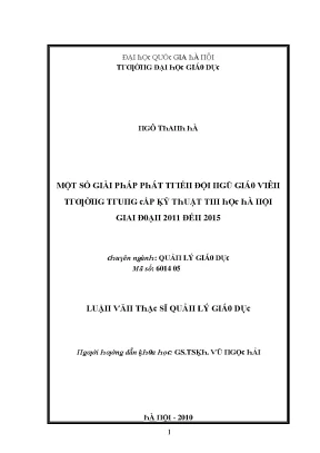 Giải Pháp Quản Lý Giáo Dục Tại Đại Học Quốc Gia Hà Nội
