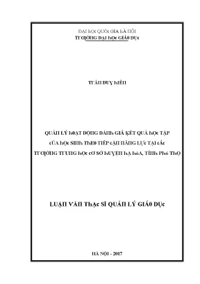 Quản Lý Hoạt Động Đánh Giá Giáo Dục Tại Đại Học Quốc Gia
