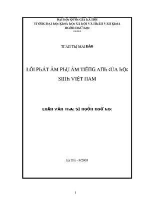 Nghiên Cứu Lỗi Phát Âm Trong Tiếng Anh Tại Đại Học Quốc