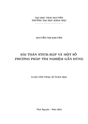 Nghiên cứu về Bài toán Stick-Slip và Phương pháp Tìm nghiệm