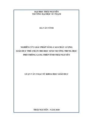 Nâng Cao Chất Lượng Giáo Dục Thể Chất Tại Trường THPT