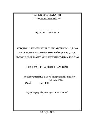 Nghiên Cứu Về Sử Dụng Phần Mềm Excel Trong Giáo Dục Tại