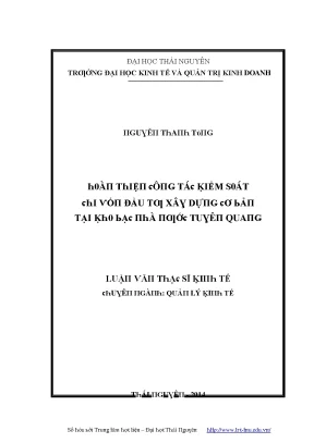 Kiểm Soát Đầu Tư Xây Dựng Tại Trường Đại Học Kinh Tế Và