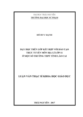 Dạy Học Kết Hợp Trực Tuyến Môn Địa Lí Lớp 11 Tại Lào Cai
