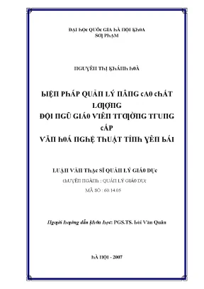 Quản lý đội ngũ giáo viên tại trường trung cấp văn hóa
