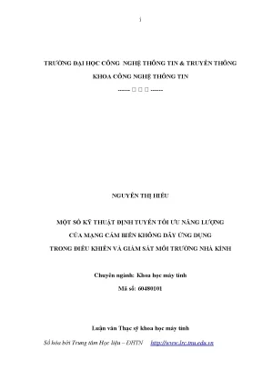 Kỹ Thuật Định Tuyến Tối Ưu Năng Lượng Trong Mạng Cảm