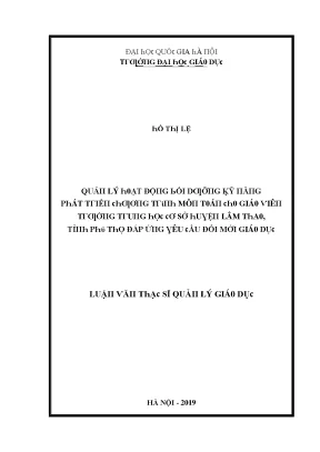 Quản lý hoạt động bồi dưỡng kỹ năng phát triển tại Đại