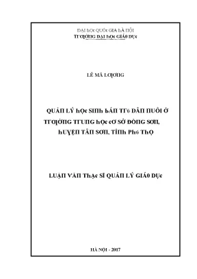 Quản lý học sinh bán trú tại trường trung học cơ sở Đồng