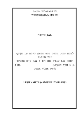 Quản Lý Ứng Dụng Công Nghệ Thông Tin Trong Dạy Học Tại