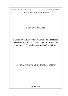 Giải Pháp Bảo Tồn Thực Vật Quý Hiếm Tại Khu Bảo Tồn