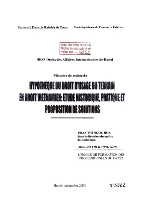 Nghiên cứu về quyền sử dụng đất và thế chấp tại Việt Nam