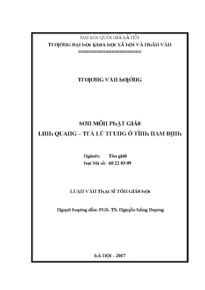 Nghiên cứu về sơn môn Phật giáo Linh Quang Trà Lũ Trung