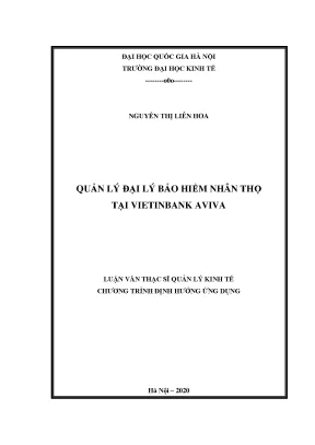 Quản lý đại lý bảo hiểm nhân thọ tại Vietinbank Aviva:
