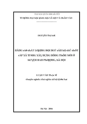 Nâng cao chất lượng cán bộ chủ chốt cấp xã trong xây