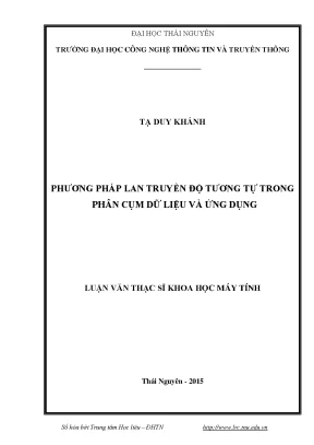 Phương Pháp Lan Truyền Độ Tương Tự Trong Phân Cụm Dữ