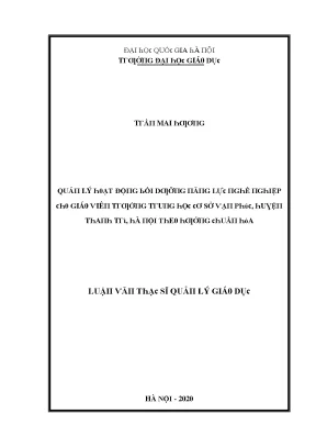 Quản lý bồi dưỡng năng lực nghề nghiệp cho giáo viên