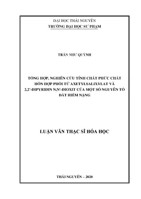 Nghiên Cứu Tính Chất Phức Chất Hỗn Hợp Axetylsalixylat