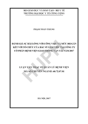 Đánh Giá Sự Hài Lòng và Gắn Kết Của Bác Sĩ Tại Bệnh Viện