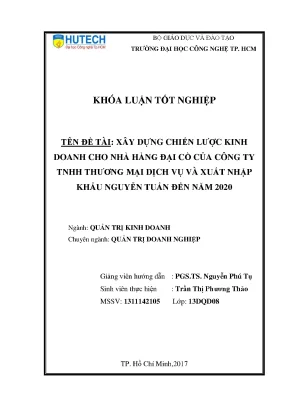 Chiến Lược Kinh Doanh Nhà Hàng Đại Cồ Đến Năm 2020