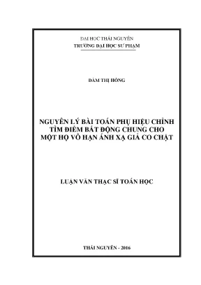 Nghiên Cứu Phương Pháp Tìm Điểm Bất Động Chung Trong