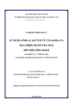 Công Cụ Hỗ Trợ Tài Chính Nhà Nước Đổi Mới Công Nghệ
