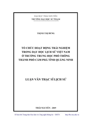 Tổ Chức Hoạt Động Trải Nghiệm Trong Dạy Học Lịch Sử Việt