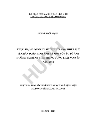 Quản Lý Sử Dụng Trang Thiết Bị Y Tế Chẩn Đoán Hình Ảnh