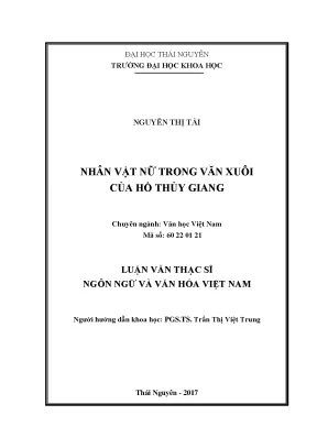 Nghiên Cứu Nhân Vật Nữ Trong Văn Xuôi Hồ Thủy Giang