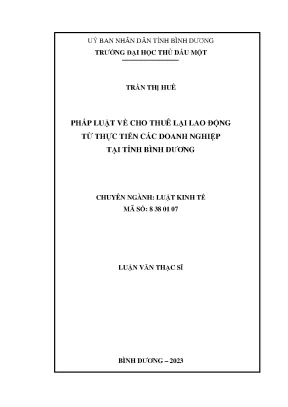 Pháp Luật Về Cho Thuê Lại Lao Động Tại Bình Dương: Thực