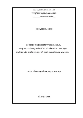 Nghiên Cứu Sử Dụng Thí Nghiệm Tố Độ Phản Ứng Tại Đại Học