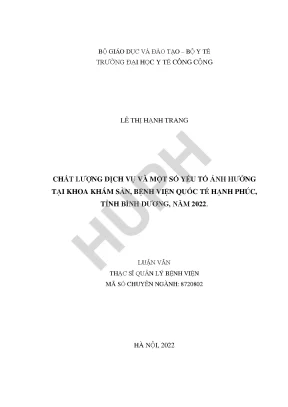 Chất lượng dịch vụ khám sản tại Bệnh viện Quốc tế Hạnh