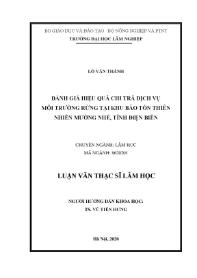 Đánh Giá Hiệu Quả Chi Trả Dịch Vụ Môi Trường Rừng Tại