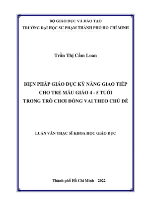 Biện Pháp Giáo Dục Kỹ Năng Giao Tiếp Cho Trẻ Mẫu Giáo