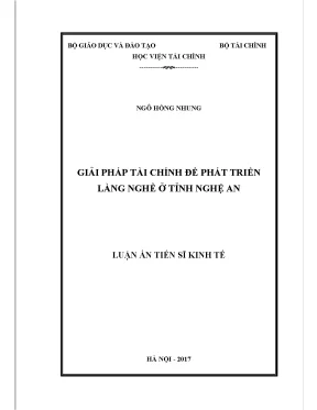 Giải Pháp Tài Chính Phát Triển Làng Nghề Tại Nghệ An