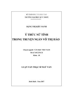 Ý Thức Nữ Tính Trong Truyện Ngắn Võ Thị Hảo