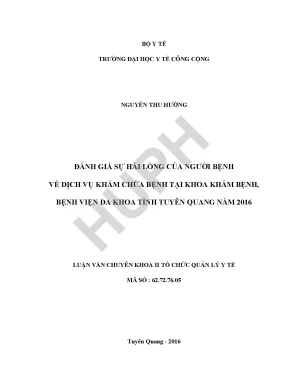 Đánh Giá Sự Hài Lòng Của Người Bệnh Tại Bệnh Viện Đa