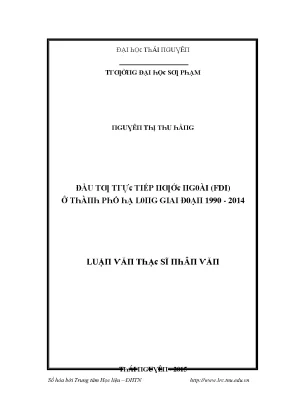 Đầu Tư Nước Ngoài (FDI) Tại Thành Phố Hà Long: Phân Tích