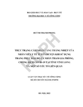 Cảm Nhận Căng Thẳng Nhiệt Của Nhân Viên Y Tế Khi Sử Dụng