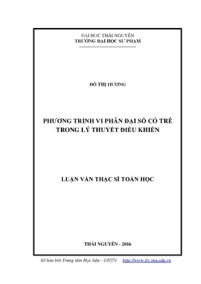 Nghiên Cứu Phương Trình Vi Phân Đại Số Có Trễ Trong Lý