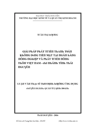 Giải pháp phát triển dịch vụ thanh toán không dùng tiền