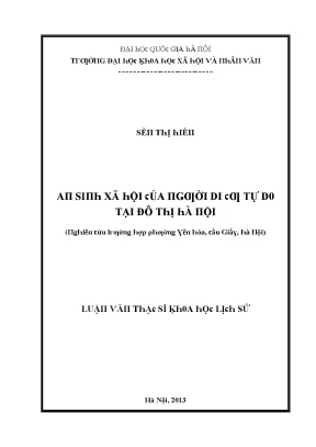 Di cư tự do tại Hà Nội: Thực trạng và giải pháp