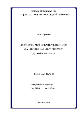 Nghiên Cứu Lỗi Sử Dụng Trong Luận Văn Học Xã Hội
