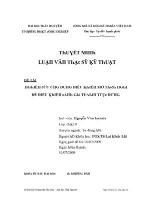 Nghiên cứu điều kiện mờ trong điều khiển hệ thống