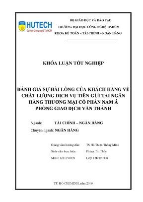 Đánh Giá Sự Hài Lòng Của Khách Hàng Về Dịch Vụ Tiền Gửi